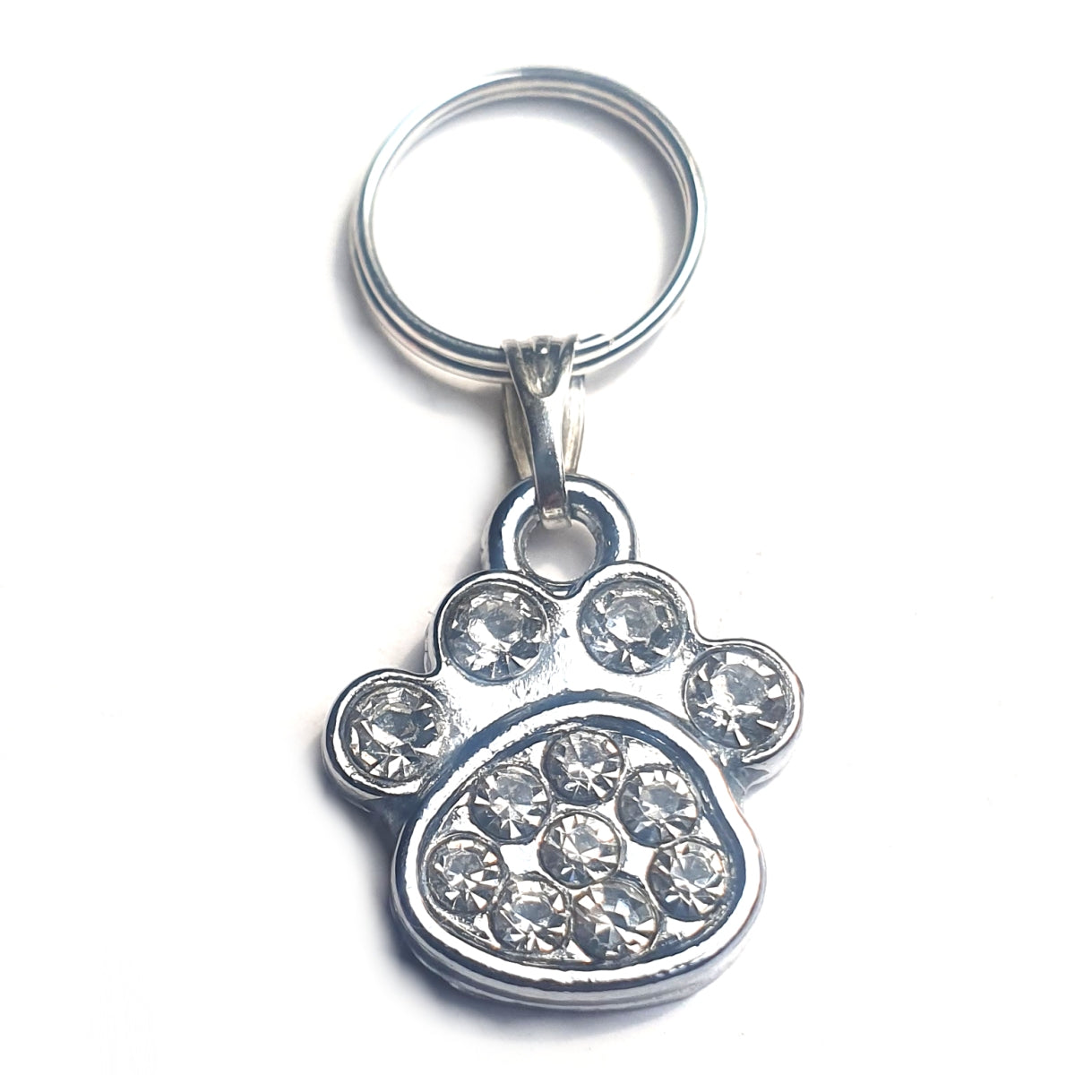 Charme de collier de chat patte de diamant